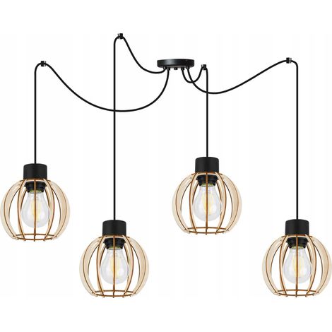 MODERNE LED-DECKENHÄNGELAMPE AUS HOLZ (1/5)