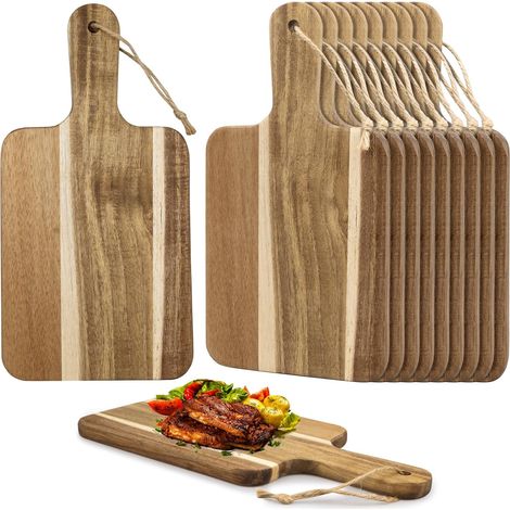 Lot de 10 Planches à Découper en Acacia, 30 x 15 x 1,5 cm (1/5)