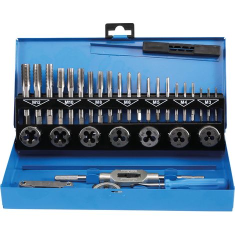 Tarauds-filieres bgs technic 3 à 12 mm en coffret, en acier hss-g (1/2)