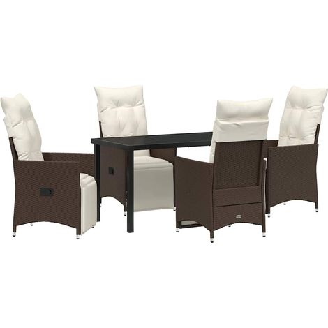Maison Exclusive - Conjunto de Comedor de Jardín 5 pcs Marrón rat (1/5)