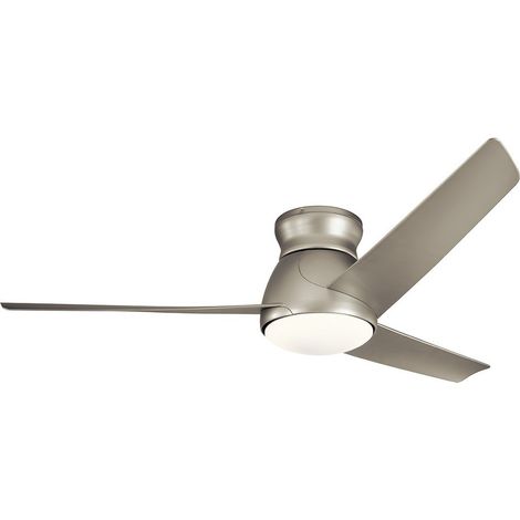 3 Flügel 152 cm Deckenventilator mit LED-Licht gebürstetes Nickel IP44 Fernbedienung Ventilatore da soffitto a 3 pale da 152 cm con telecomando IP44 nichel spazzolato a luce LED (1/3)
