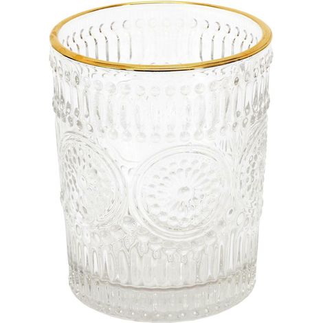 BICCHIERE DECORATIVO Lisere bordo dorato 250 ml (1/5)