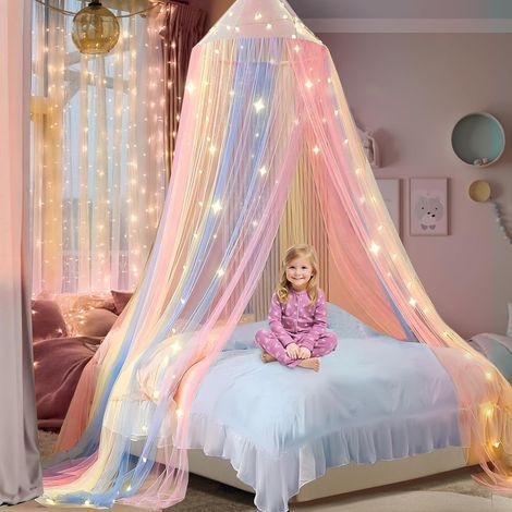 Dosel para cama de niña, dosel para cama, (60 x 250 x 1250 cm) Mosquitera colgante, para habitación infantil, decoración de habitaciones, mosquitera para viajes y hogar, interior y exterior (1/5)
