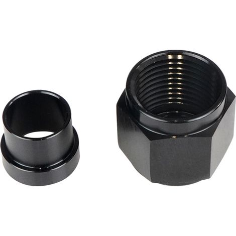 Raccordo rigido in alluminio, dado per tubo femmina 8 AN e manicotto per tubo da 1/2'' di diametro esterno, 1 set.