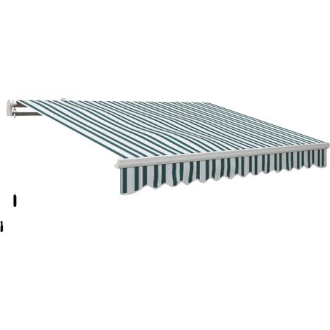 Auvent à bras articulé, 395 x 245 cm, Contrôle manuel, Résistant aux UV, Cadre en aluminium, Adapté à diverses surfaces murales (1/5)