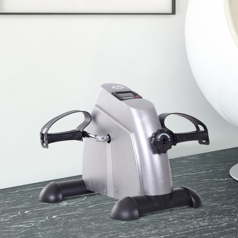Mini vélo d’appartement avec écran LCD, résistance réglable, 40 x 39 x 31 cm, argenté, REDOM (1/5)