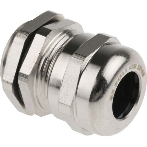 Presse-étoupe PG11 en Laiton nickelé pour câble de 5mm à 10mm, avec contre-écrous, IP68 ( Prix pour Paquet de 5 ) (1/3)