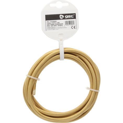 Cavo tessile 2,5M (2x0.75mm) Champagne