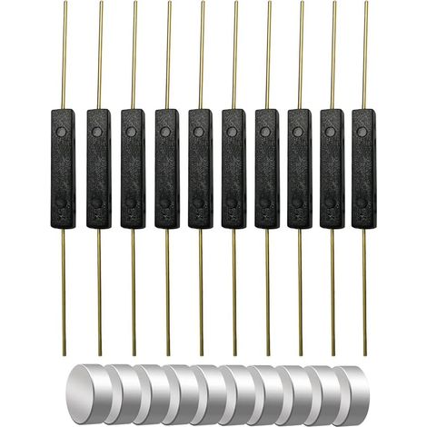 Interrupteur à lames - Lot de 10 - Plastique - Détection magnétique - Portail et fenêtre - 44 mm (1/5)