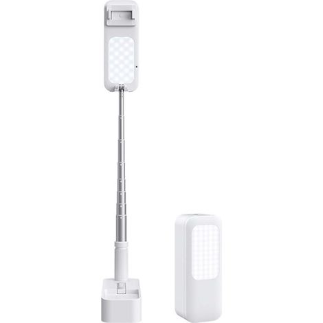 Support téléphone pliable avec lumière LED, trépied universel pour enregistrement vidéo, live et tutoriels (1/5)