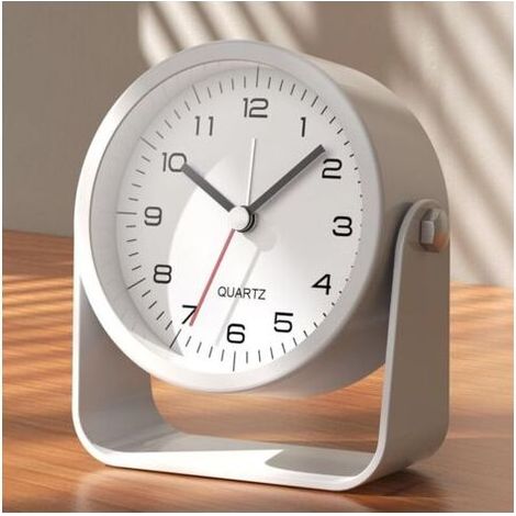 Réveil Analogique 3,5 Pouces – Petit Réveil Rétro Silencieux sans Tic-Tac, Angle Réglable, Réveil Matin à Piles avec Lumière pour Table de Nuit ou Bureau
