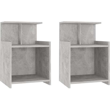 Maison Exclusive - Mesitas de noche 2 uds contrachapada gris horm (1/5)