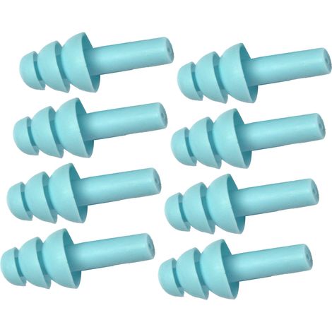 4 paires de bouchons d'oreilles antibruit lavables en silicone bleu à rebond lent, pour dormir en toute sécurité. (1/5)