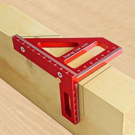 Équerre de menuisier 3D - ULISEM - Aluminium - 45/90 degrés - Échelle gravée au laser - 112 mm - Conception détachable (1/4)