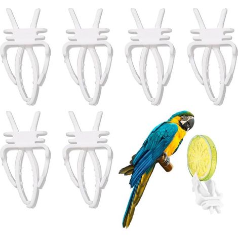 Lot de 6 mangeoires en plastique pour cage à oiseaux, accessoires d'alimentation (1/5)