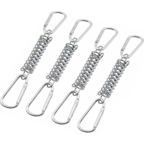 Boucle à ressort de tension pour fixation de store - fixations de voile d'ombrage accessoires en acier inoxydable avec 4 ressorts hélicoïdaux 8 mousquetons pour tentes auvents camping (1/3)