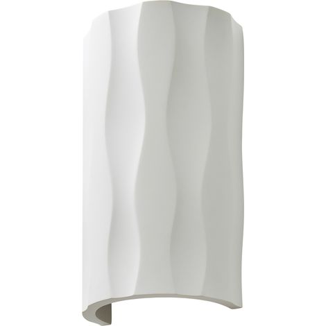 Litecraft Kilda Wall Light LED Plaster Up & Down Curved Indoor Fitting - White (1/5)