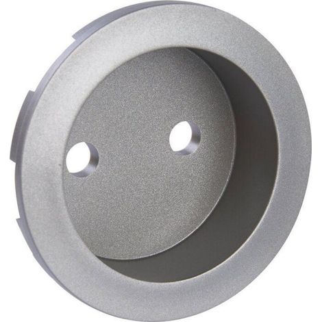 Enjoliveur pour prise de courant fort à puit 2P - Céliane - Titanium - (1/2)