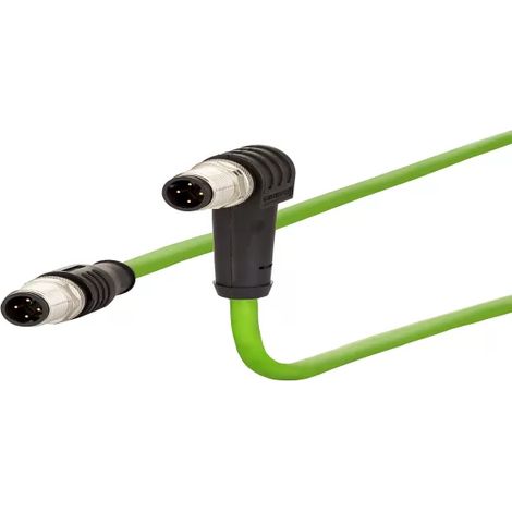 Metz Connect 142M1D19010 M12 Patchkabel CAT 5e SF/FTP 1.00 m Grün PUR-Mantel, Säurebeständig, Ozonbe (1/2)