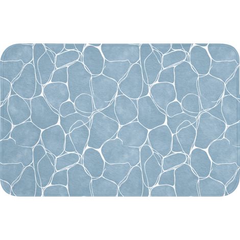 TAPIS DE BAIN Organic - Motif - Bleu 80x50 cm