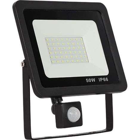 50W Projecteur Exterieur Detecteur de Mouvement Lampe de Sensibilité Etanche IP66- 1000LM Capteur PIR Ultra Lumineux pour Jardin, Cour, Blanc Lumière du Jour (50W) (1/5)