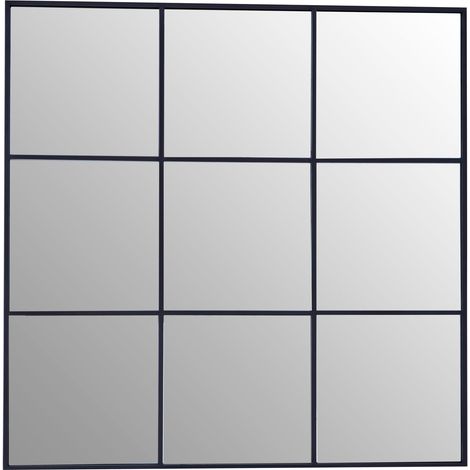Premier Housewares Grid Wall Mirror with Black Finish Frame