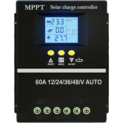Controlador de carga solar, tecnología MPPT, pantalla LCD, 60 A (1/5)