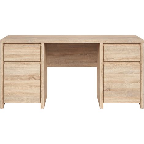 Scrivania 2 ante 2 cassetti Soren marrone 77cm