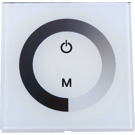 Variateur D'intensité, Gradateur D'interrupteur Mural à Panneau Tactile Monocolore DC 12V-24V Gradateur de Bande de Lumière LED(blanche) (1/4)