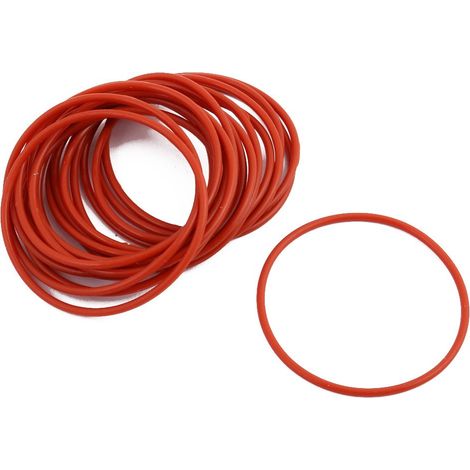 Sourcing map 20 pièces Joint torique rond rouge en caoutchouc nitrile butadiène (NBR) 50 mm de