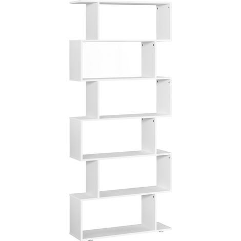 Bibliothèque design. meuble de bureau. étagère en bois blanc 80 x 24 x 191 cm (1/5)