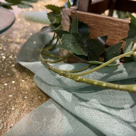 CHEMIN DE TABLE DÉLICAT 30CMX5M VERT CAMÉE (1/2)