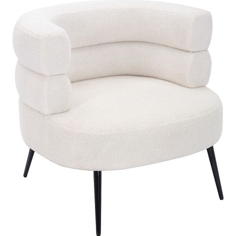 Poltrona in Tessuto bouclette Bianco CAMEDO