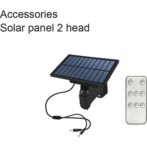 Lustre solaire à LED (lumière chaude - Panneau solaire 2 têtes) - Lampe suspendue à LED avec télécommande - Lumière blanche/chaude - Idéal pour le camping, le jardin et l'extérieur (1/5)