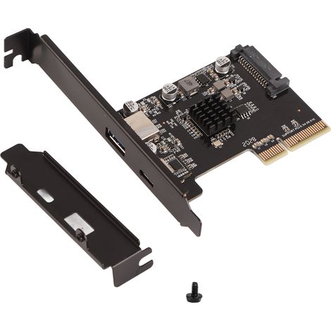 Carte d'extension PCIe USB 3.1 Gen 2 avec 2 ports, compatible USB 3.0, pour ordinateur de bureau - Accessoire informatique (1/5)