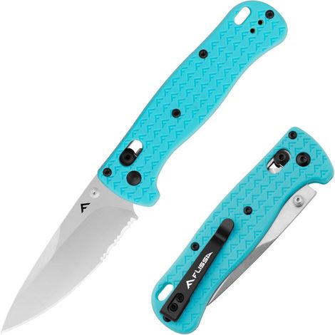 FLISSA Taschenmesser Klappmesser Outdoor Survival Edelstahl Blau (1/5)