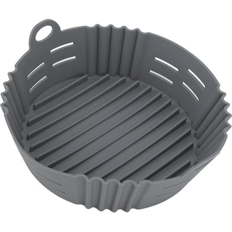 Panier à friture en silicone résistant à la chaleur, élastique, lavable et réutilisable, de qualité alimentaire, gris