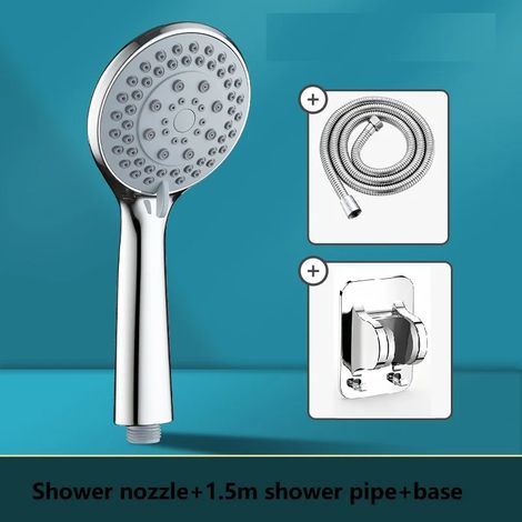 (pt-3jiantao) Pommeau de douche haute pression réglable, 5 modes, avec flexible, économie d'eau et arrêt automatique. Accessoires de salle de bain. (1/5)