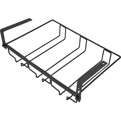 Support De Rangement en Verre Réglable, Fer à 3 Fentes sous Le Meuble, Support De Verre à Vin pour Bar De Cuisine (1/5)