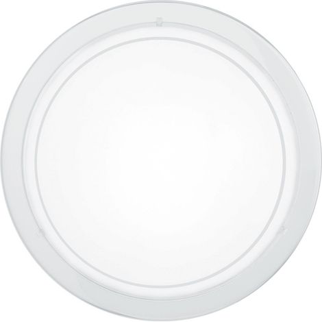 Plafonnier En Metal Et Verre Blanc E27 Eglo (1/4)