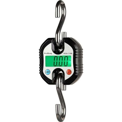 Balance numérique portable à écran LCD avec crochet, capacité de 150 kg, noire - Compatible avec les balances électroniques-AquaForge (1/5)