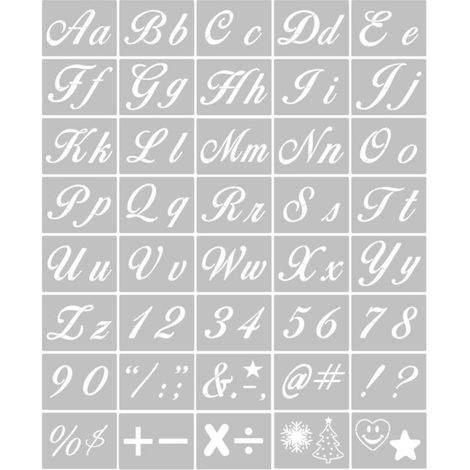 40 pochoirs lettres et chiffres réutilisables et lavables en PET écologique pour loisirs créatifs, peinture sur bois, scrapbooking, tissu, décoration murale et de porte, signalétique intérieure (1/5)