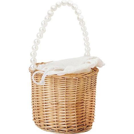 Grand Panier Porte-Pearl avec Doublure Imperméable - Panier en Osier à Main pour Fleurs & Souvenirs - Cadeau Artisanal Grand Modèle 18 (1/5)