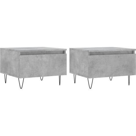 Maison Exclusive - Couchtische 2 Stk. Betongrau 50x46x35 cm Holzw