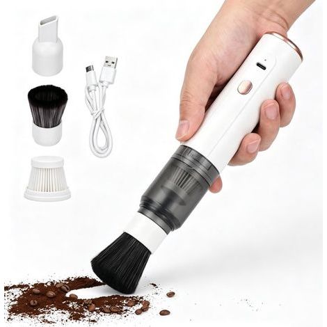 Mini-Akku-Kaffeemühlen-Staubsauger mit starker Saugkraft (weiß) (1/5)