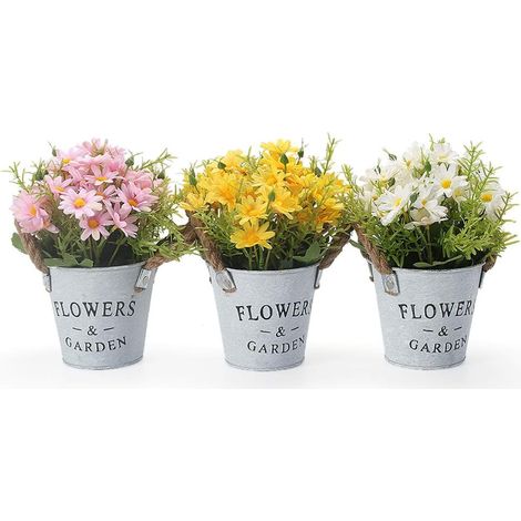 Tournesols artificiels pour l'intérieur et l'extérieur, fleur en soie artificielle dans un pot en métal, réaliste et sans entretien.-AquaForge (1/5)