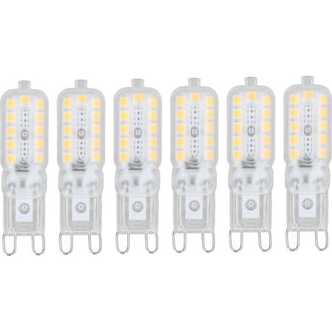 Lot de 6 ampoules LED G9 5W intensité variable blanc chaud 110-140V pour plafonnier applique et lampe de table (1/5)