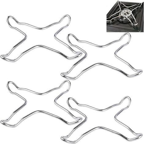 Ensemble de 4 supports universels pour wok et plaques de cuisson à gaz, en fonte durable.