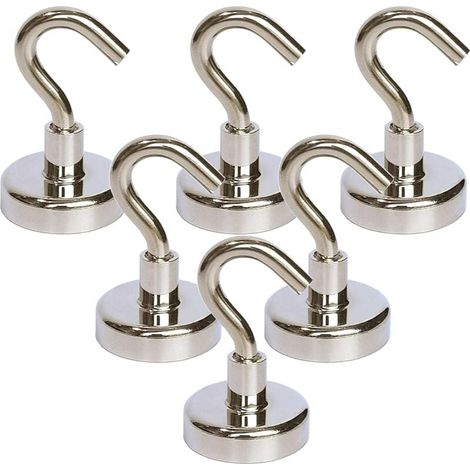 Ganci magnetici da 6 pezzi, magneti resistenti con gancio per frigorifero, gancio da crociera più resistente per appendere, gancio magnetico per cabine, griglia (1/3)