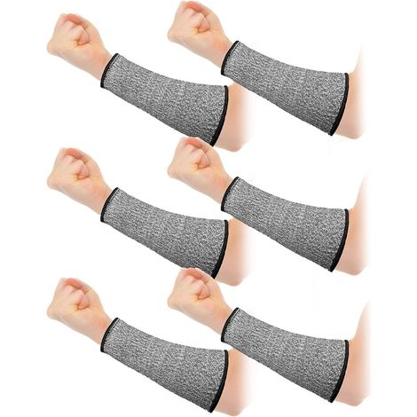 3 pares de protectores de brazos para piel fina y hematomas, mangas de antebrazo resistentes a cortes (7,9 pulgadas) - Gris (1/5)